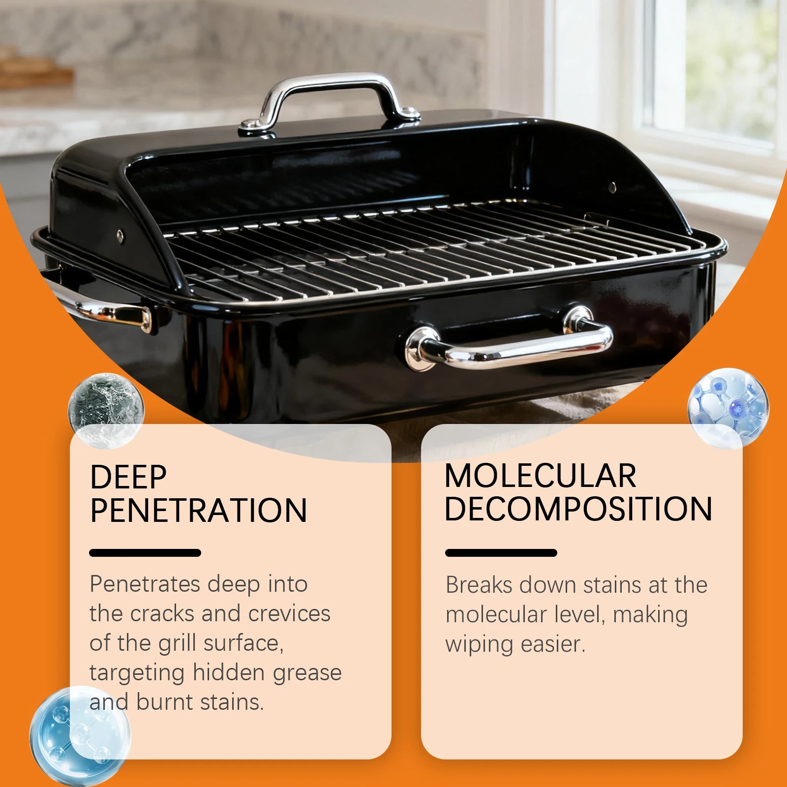 Grill Cleaner Spray for BBQ Oven Stove Grease Remover
